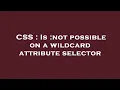 CSS Is not possible on a wildcard attribute selector