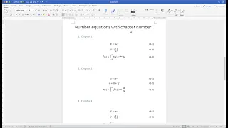 create auto equation numbers with chapter prefixes making auto numbered equations in word part 6