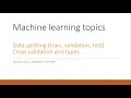 Lecture 12 Data splitting and Cross validation techniques