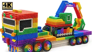 Download How To Make RC Truck Excavator Transport From Magnetic Balls (Satisfying) | Magnet World Series MP3