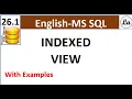 Indexed View in MS Sql