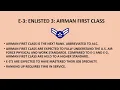 U S AIR FORCE ENLISTED RANKS