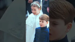 Charlotte And Louis Singing The British National Anthem During King Charles Coronation 