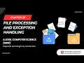 AS A Level Computer Science 9618 -Chapter 29 File Processing Exception Handling Live Coding