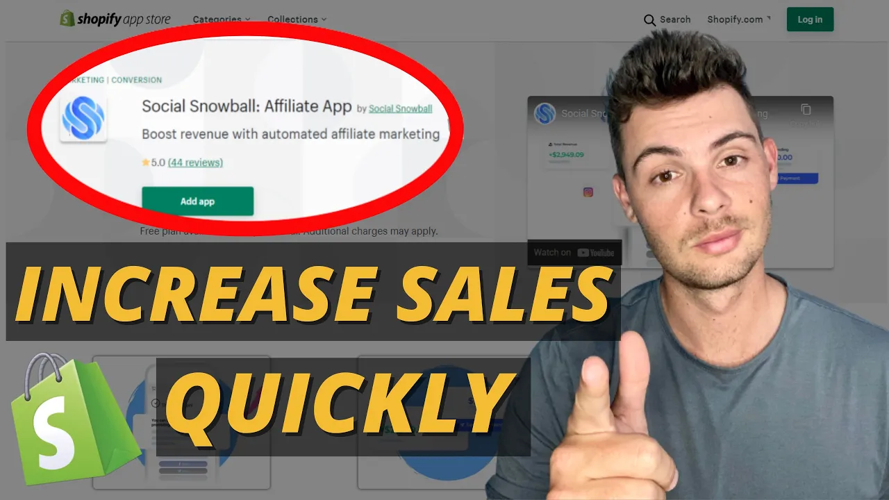 💰 Aumenta las ventas de Shopify RÁPIDAMENTE con Social Snowball (Aplicación del Programa de Afiliados)