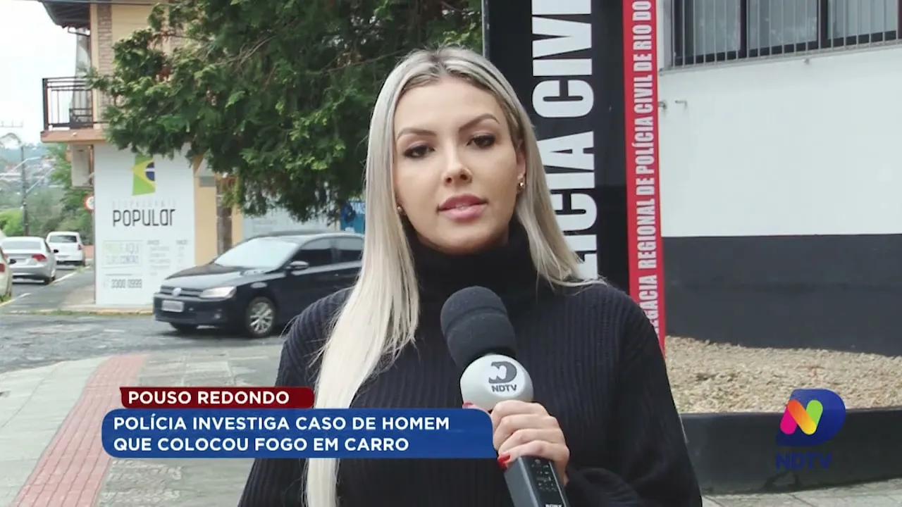 Pouso Redondo: polícia investiga caso de homem que colocou fogo em carro