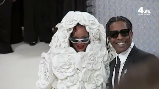 Rihanna Arrives (Fashionably LATE?) at Met Gala 2023 in All-White Valentino Couture