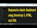 Admin Dashboard Using Bootstrap HTML 5 CSS 3 JavaScript and JQuery