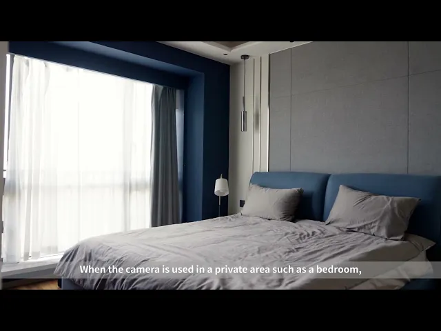 Камера с Wi-Fi 2MP куполна 2.8mm стартов хъб Smart gateway Aqara Camera G2H Pro - 5986, AQARA, CH-C01 в частна зона като спалня.