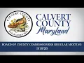 Board of County Commissioners Regular Meeting - Calvert County MD