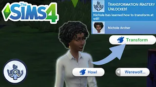 how to get werewolf transformation mastery transform at your own will the sims 4
