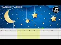 Twinkle Twinkle Little Star Guitar Play-along Tab (Beginner/ Child freindly) All on one string!