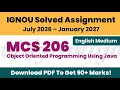 IGNOU MCS 206 Solved Assignment 2026-27 English Medium PDF Download PGDCA BCA