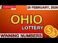 Ohio Midday Lottery Results For - 25 Feb 2026