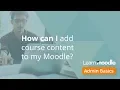Add course content Admin Basics