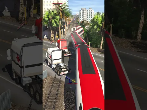 INSANE! 2 Snake Like Fast Trains Dodge 2 Reckless Trucks! 😱 #keretaapi #railtrack #train #railway