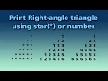 Print Right-angle triangle using star or number - Shape 2