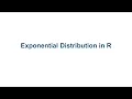 R Basics Exponential Distribution in R