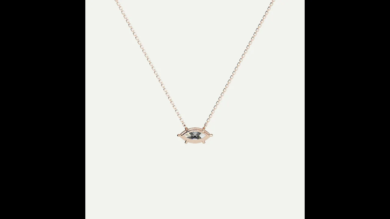 Marquise Lab-Grown Diamond Solitaire Pendant Necklace