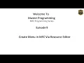 Create Menu in MFC Via Resource Editor