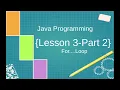Lesson 3 Part 2 The For Loop in Java