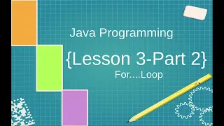 Lesson 3 Part 2 The For Loop in Java