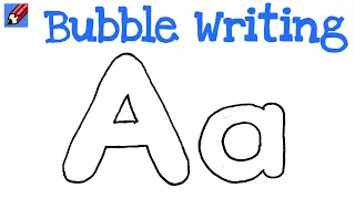 How to Draw Bubble Writing Real Easy - Letter A