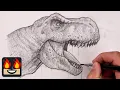 How To Draw T-Rex Step By Step Sketch Tutorial