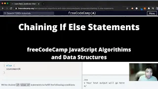 Chaining If Else Statements Basic JavaScript freeCodeCamp tutorial