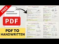 FREE AI Tool for Handwritten Notes Pdf se Handwritten Notes banaye Convert Pdf to notes by ai