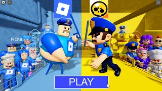 BRAWL STARS BARRY Team Vs ROBLOX BARRY Team in BARRY'S PRISON RUN! New Scary Obby (#Roblox)