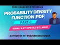 PROBABILITY DENSITY FUNCTION PDF PART - 1