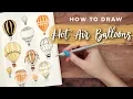How to Draw Hot Air Balloons DOODLE WITH ME Tutorial