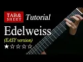 Edelweiss EASY version - Fingerstyle Lesson TAB