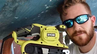 29. Belt Sander for Sanding a Sailboat Hull – Sailing Vessel Somnium