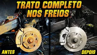 TRATO COMPLETO passo a passo nos Freios da S10 ENTERRADA - EP7 S10 HIPERVAREJO
