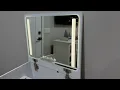 Lvifur 3 in 1 Vanity Desk with Flip Top Mirror and Lights Glass Top Compact Vanity with 3 Drawers