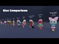 Updated All Dandys world characters size and height comparison 2025