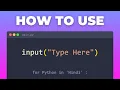 31 Master User Input in Python Python Input Function Explained Beginner Python Tutorial 2025