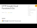 HTTP Google Cloud Functions in Go Qwiklabs