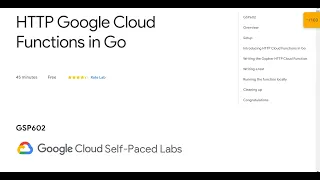 HTTP Google Cloud Functions in Go Qwiklabs