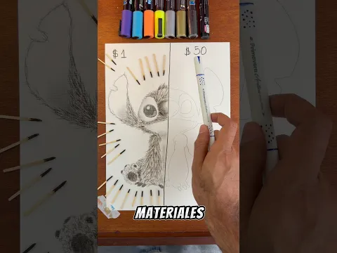 Dibujando con materiales Baratos vs Caros 🤩 #dibujos #drawing #art
