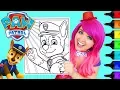 Coloring PAW Patrol Chase Coloring Book Page Prismacolor Colored Paint Markers KiMMi THE CLOWN