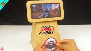 How To Make A Gaming Steering Wheel From Cardboard Car Racing Game 
