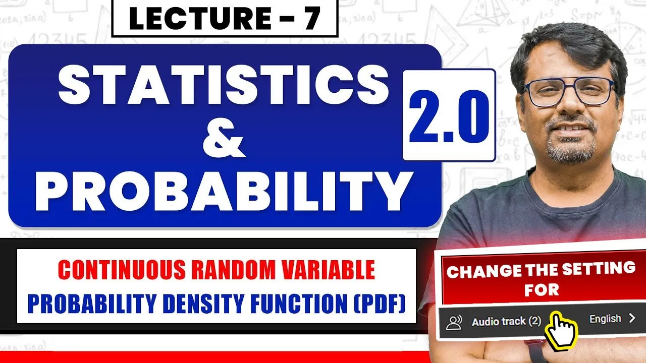 Continuous Random Variable & Probability Density Function | By GP Sir