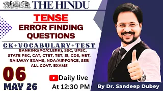 06 May Tense error finding  Explained in Hindi | Dr. English Exam Guru | vocabulary | GK