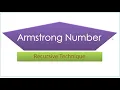 Armstrong Number Java Program Using Recursion Technique ISC Class 12