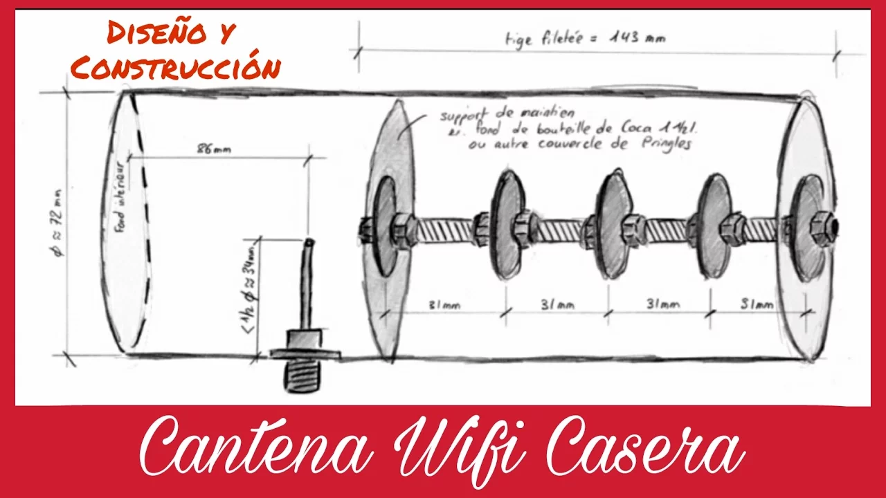CÁLCULO Y CONSTRUCCIÓN DE ANTENA GUÍA ONDAS. ANTENA WIFI CASERA.