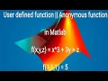 The anonymous function user defined function in Matlab