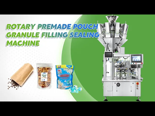 Rotary Premade Pouch Granule Filling Sealing Machine